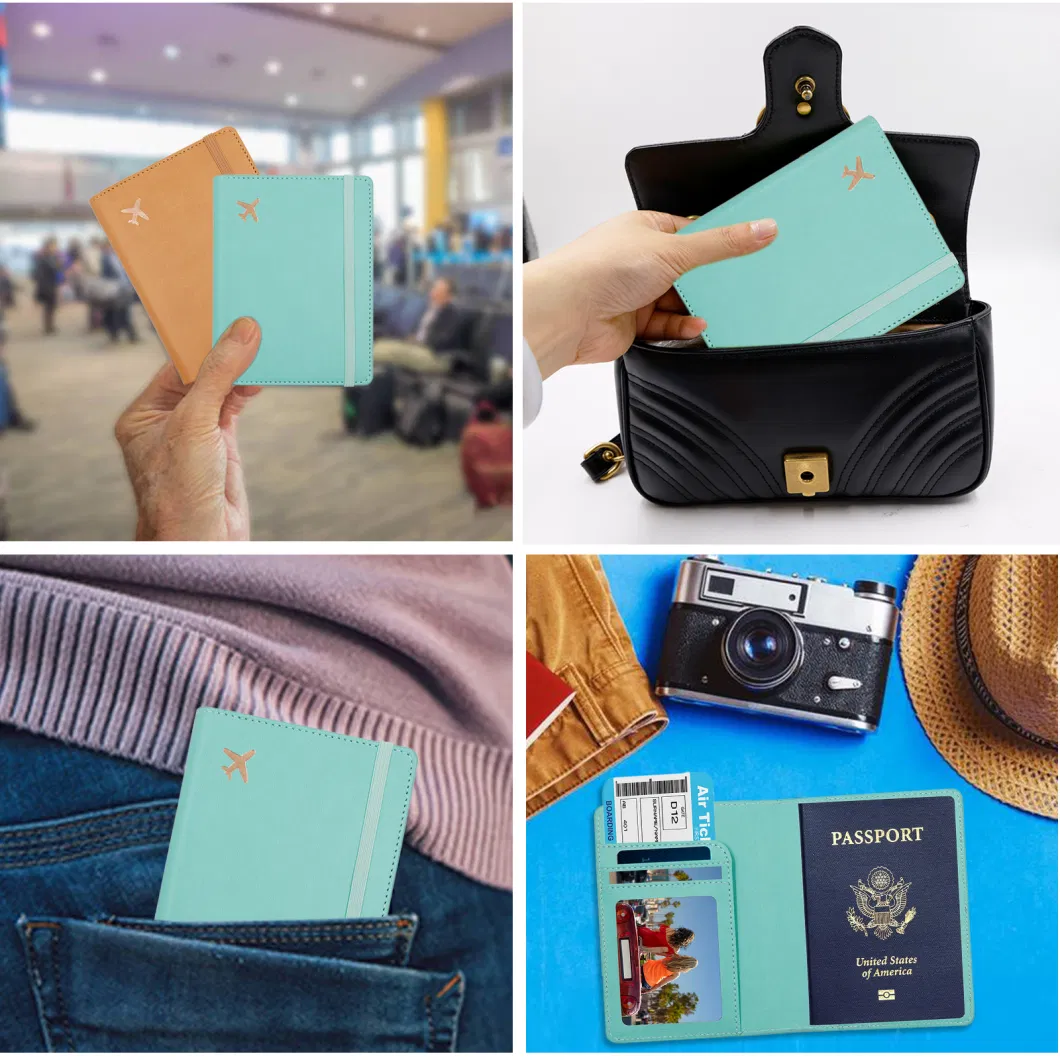 PU Portable ID Bank Card Passport Holder Custom Hot Multifunctional RFID Blocking
