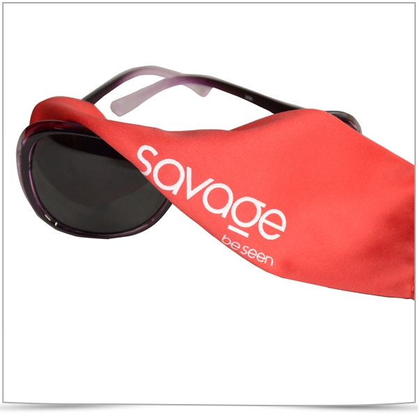 Red Ultra Fine Fiber Single-Side Drawstring Sunglasses Pouch