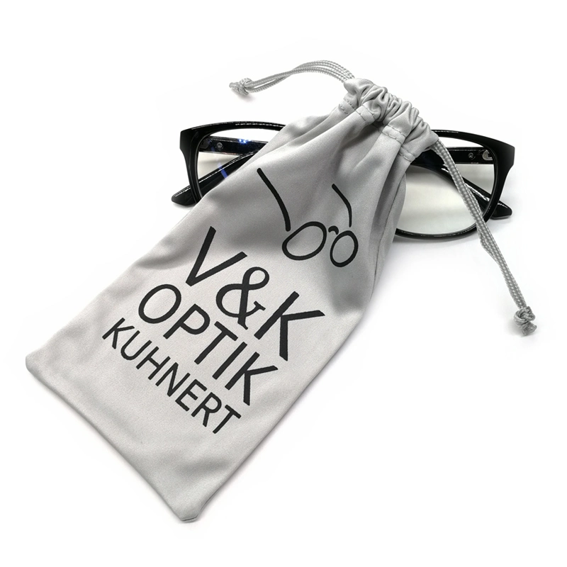 Custom Logo Printed Microfiber Drawstring Eyeglasses Sunglasses Glasses Bag Pouch