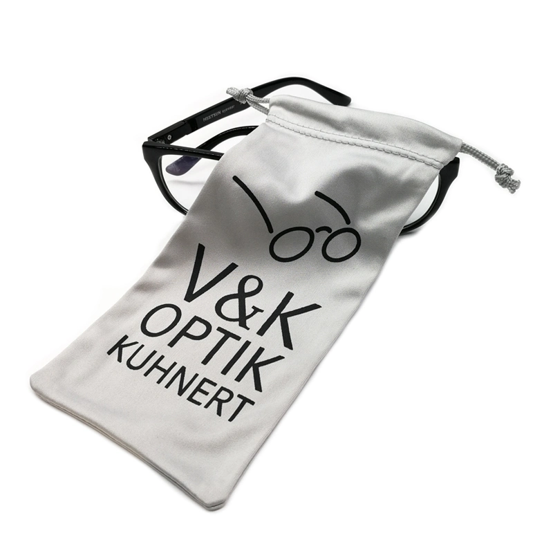 Custom Logo Printed Microfiber Drawstring Eyeglasses Sunglasses Glasses Bag Pouch