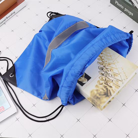 Custom RPET Polyester Waterproof Drawstring Backpack Bag with Logo Printed