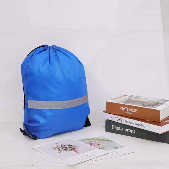 Custom RPET Polyester Waterproof Drawstring Backpack Bag with Logo Printed